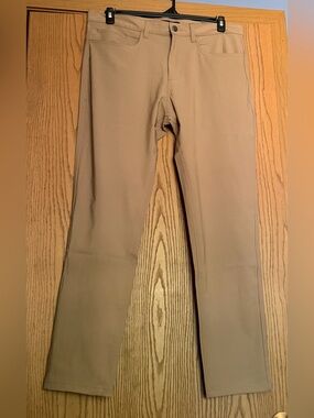 Burnside Men’s Brown Slim Fit Tapered Pants 34 Moisture Wicking 4-Way Stretch